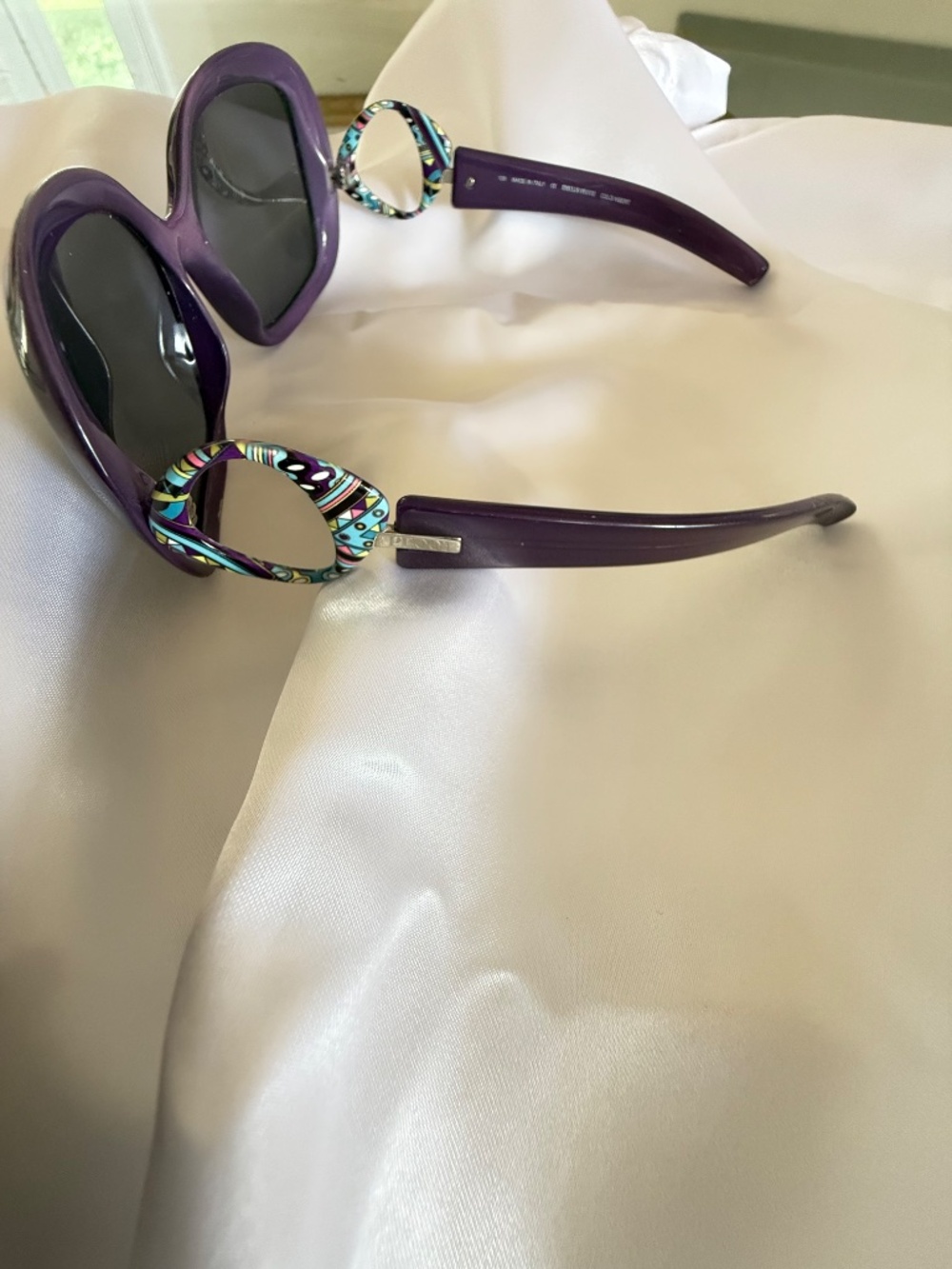 Emilio Pucci Women's Sunglasses Purple FRAMES ONLY Cold Insert Italy EP619S - Picture 10 of 11